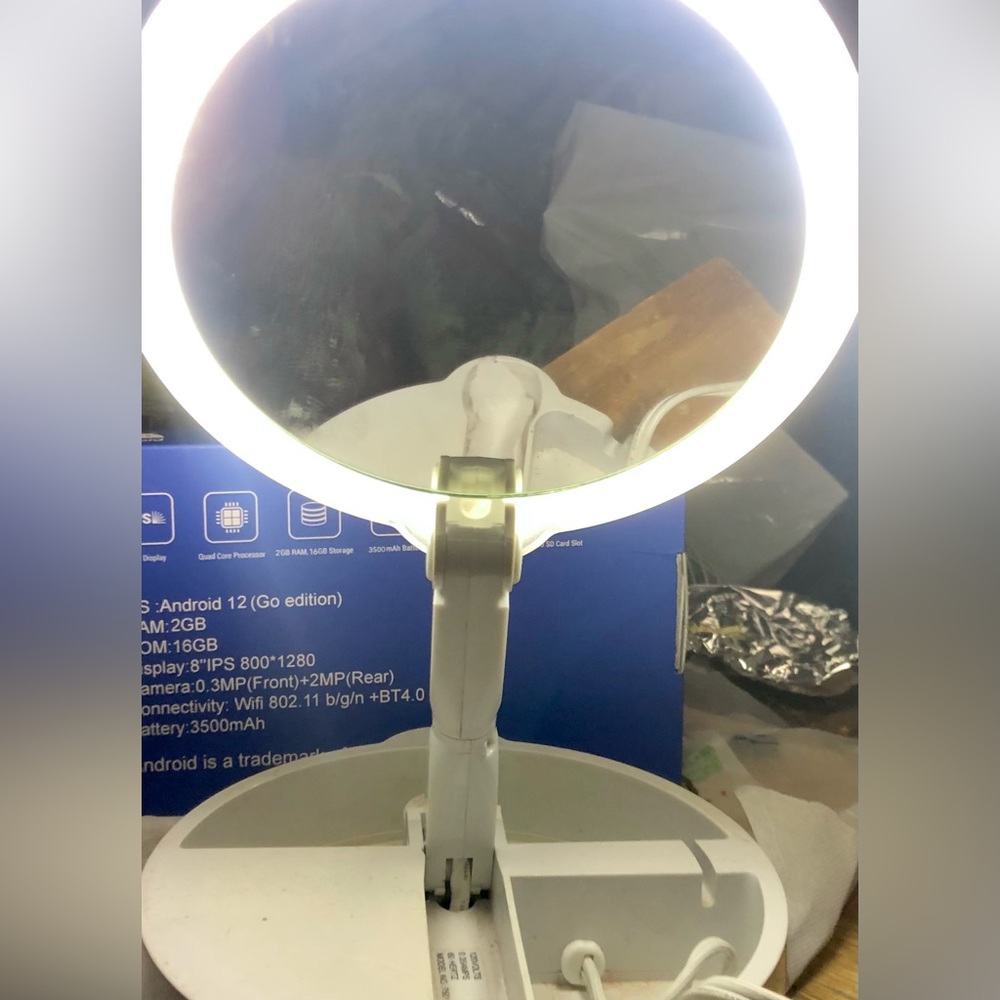 Rialto Cosmetic Magnifying Mirrors w/ 360 Light Lighting- Double Sided 9x/1x